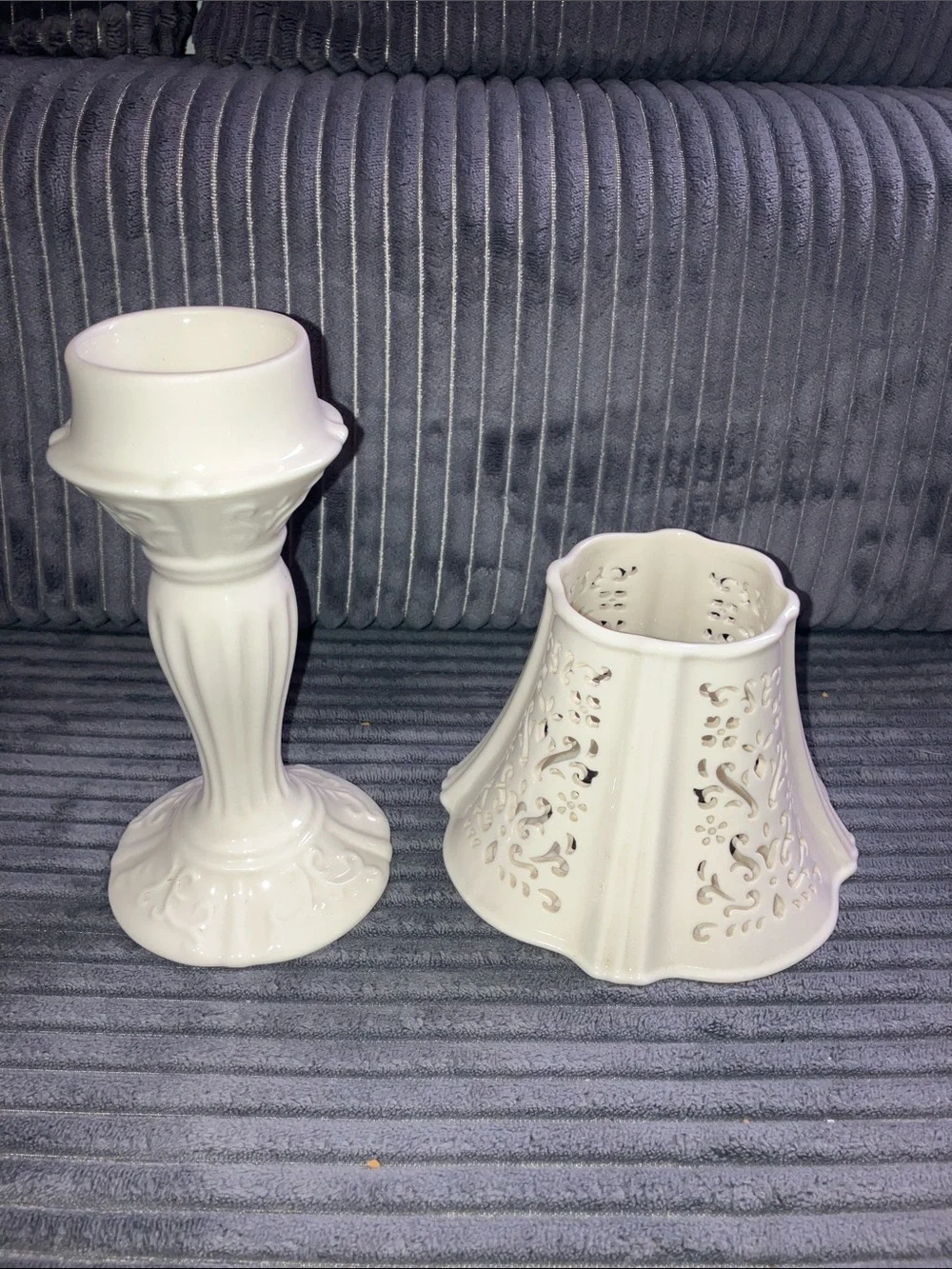 Yankee Candle Ivory Fairy Lamp Style Votive or Tealight Holder Candlestick Shade